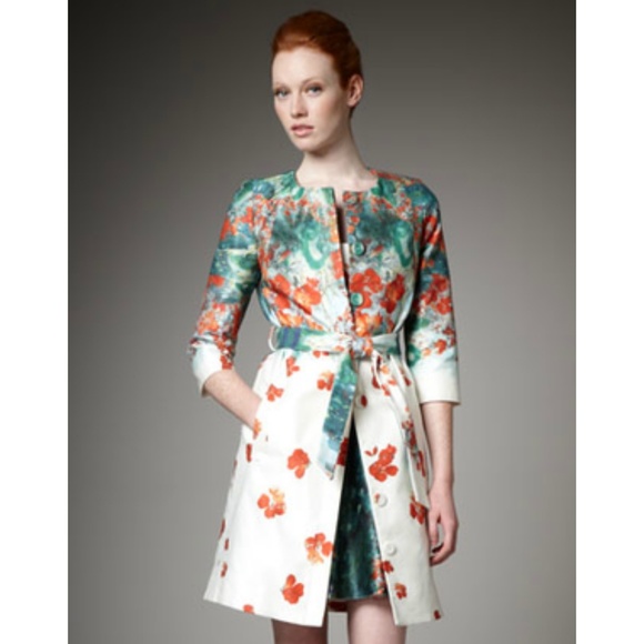 ERDEM Jackets & Blazers - Erdem Duchess Satin Floral Coat